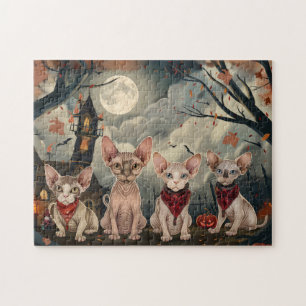 Sphynx Cat Halloween Spooky Jigsaw Puzzle