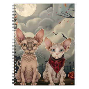 Sphynx Cat Halloween Spooky Notebook