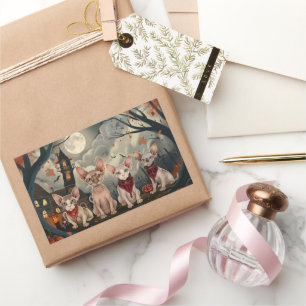 Sphynx Cat Halloween Spooky Rectangular Sticker