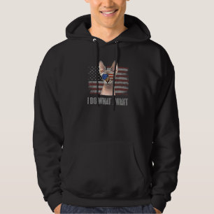 Sphynx Cat I Do What I Want Retro Usa Funny Cat Hoodie