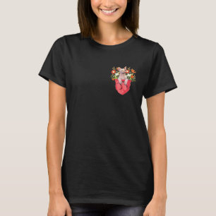 Sphynx Cat In Pocket Floral Matching Family Cat Ow T-Shirt