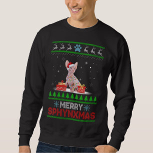 Sphynx Cat Lover Christmas Ugly Xmas Sweater Sphyn