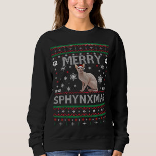 Sphynx Cat Lover Christmas Ugly Xmas Sweater Sphyn