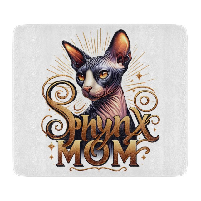 Sphynx Cat Mum Cutting Board (Front)