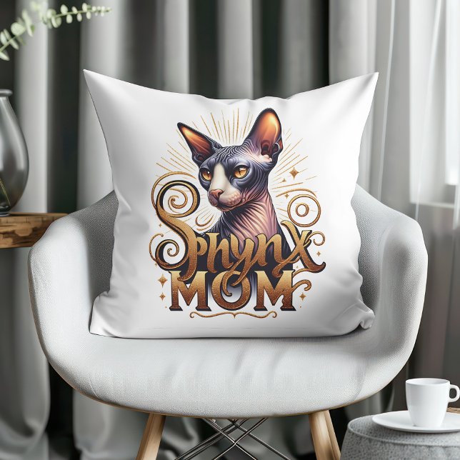 Sphynx Cat Mum Mother's Day  Cushion (Personalized Sphynx Cat Mom Throw Pillow)