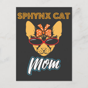 Sphynx Cat Mum Wears Vintage Bandanna Postcard