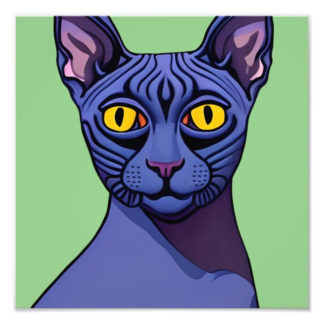 Sphynx Cat Photo Print (Front)