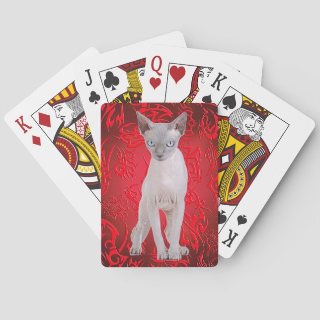 Sphynx cat playing cards (Back)