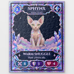Sphynx Cat, Rainbow Foil Art Jigsaw Puzzle