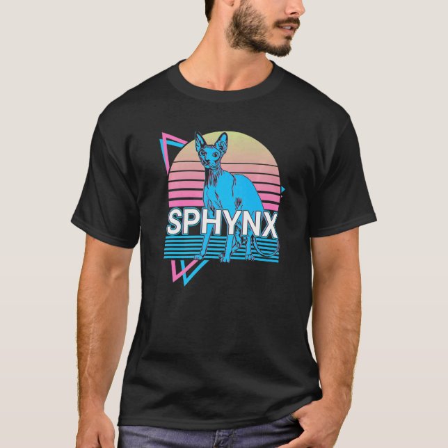 Sphynx Cat Retro T-Shirt (Front)