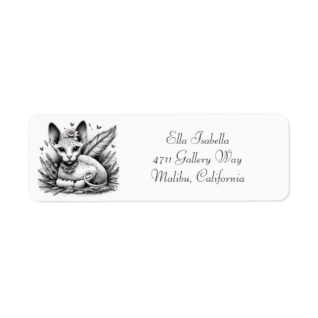 Sphynx Cat Return Address Label (Front)