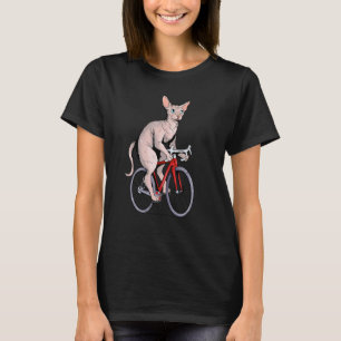 Sphynx cat Riding Bicycle Cute Biker Cyclist T-Shirt