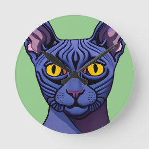 Sphynx Cat Round Clock