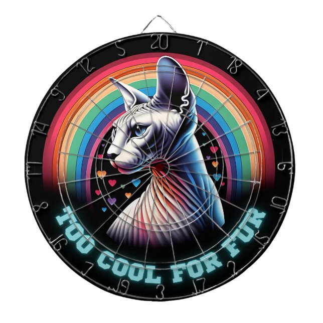  Sphynx Cat Too Cool Dart Board Darts Set (Front)