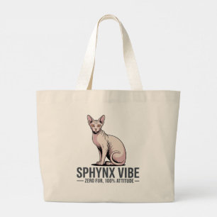 Sphynx Cat Vibe Under Sunlight Art Large Tote Bag