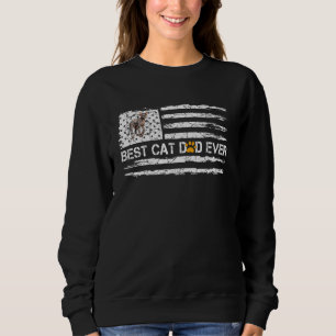 Sphynx Cat, Vintage Best Cat Dad Ever USA Flag, Ca Sweatshirt