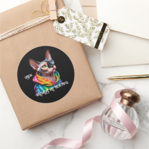  Sphynx Cat Wrinkles Birthday Classic Round Sticker