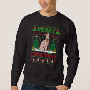 Sphynx Cat Xmas Tree Ugly Santa Sphynx Cat Christ Sweatshirt