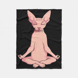 Sphynx Cat Yoga Meditation Breeder Hairless Pet Lo Fleece Blanket