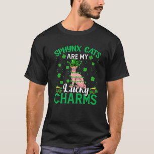 Sphynx Cats Are My Lucky Charms Sphynx Cat St Patr T-Shirt