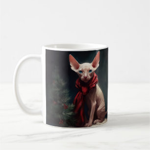 Sphynx Dog in Snow Christmas Coffee Mug