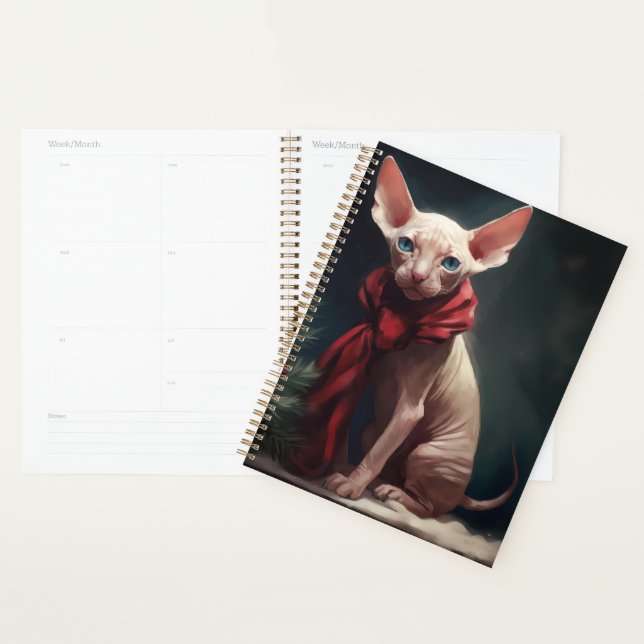 Sphynx Dog in Snow Christmas Planner (Display)