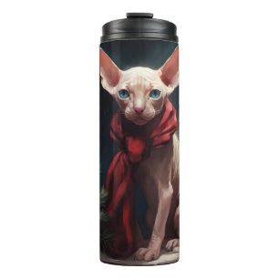 Sphynx Dog in Snow Christmas Thermal Tumbler