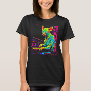 Sphynx Hairless Cat Piano T-Shirt