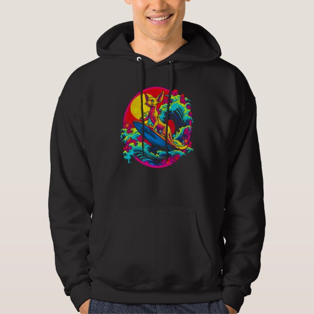 Sphynx Hairless Cat Surf Hoodie (Front)