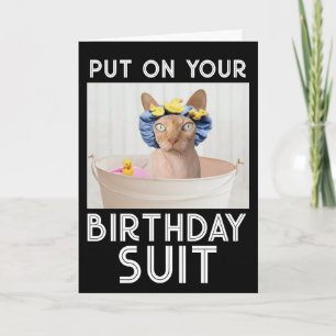 SPHYNX HAIRLESS CUTE CAT BIRTHDAY GREETING CARDS