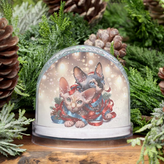 Sphynx Kittens Christmas  Snowglobe (Winter)