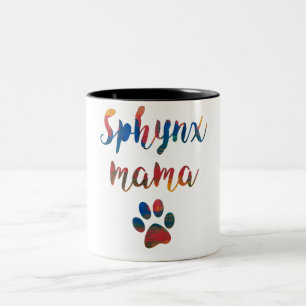 Sphynx Mama Artistic Colours Graphic Two-Tone Coffee Mug