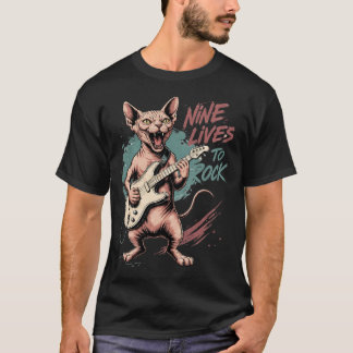 Sphynx Shredder Rock Cat T-Shirt