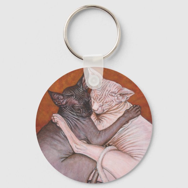 Sphynx Sphinx Cat Cats Nap Time Key Ring (Front)