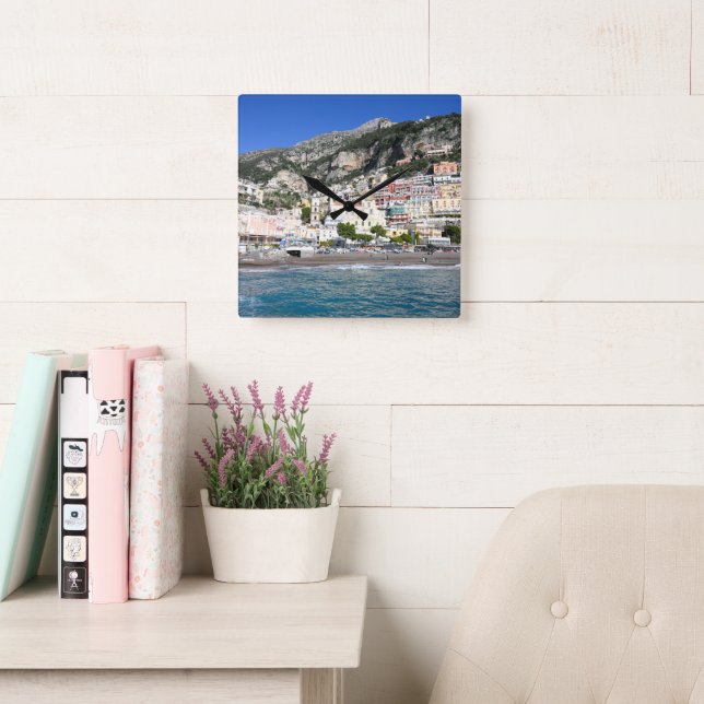 Spiaggia di Positano Marina Grande 1 Square Wall Clock (Reading Room)