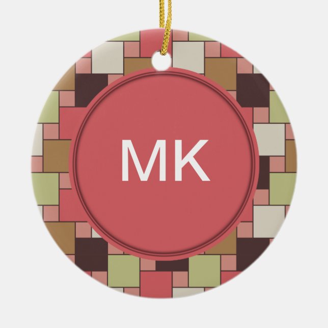 Spice Cabinet Geometric Ceramic Ornament (Front)