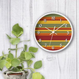 Spice Coloured Stripes Clock