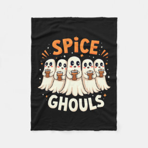 Spice Ghouls Halloween Ghost Pumpkin Fleece Blanket