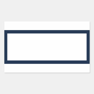 Spice jar dark navy blue border blank rectangular sticker