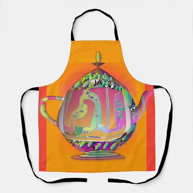 Spice Jar Teapot Chef Kitchen Gift  Apron (Front)