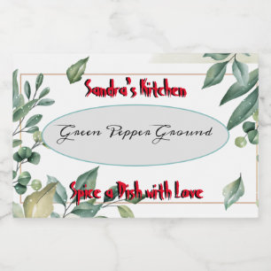 Spice Label for Jar Vintage Flowers & Herbs