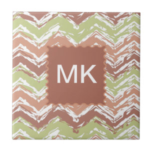 Spice Scribble Chevron ZigZag Ceramic Tile