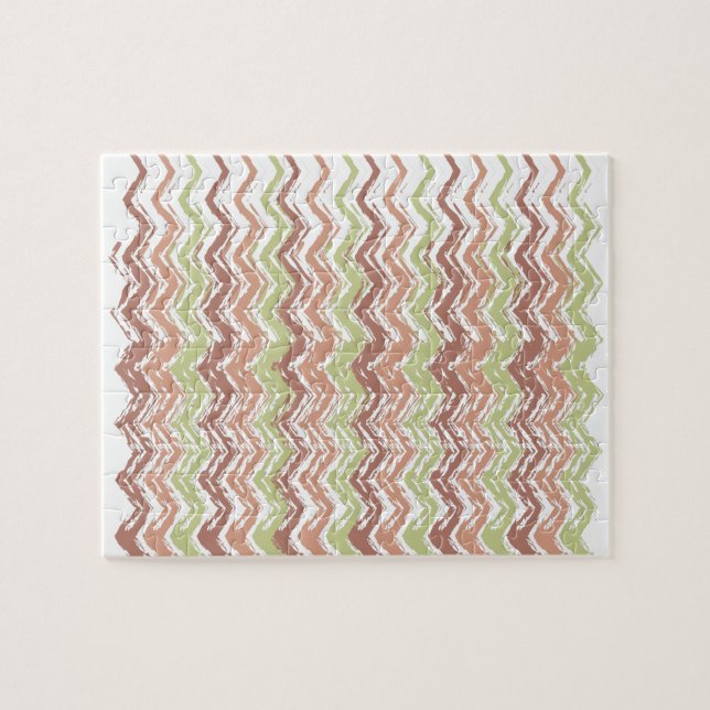 Spice Scribble Chevron ZigZag Jigsaw Puzzle (Horizontal)