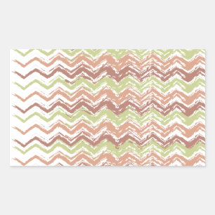 Spice Scribble Chevron ZigZag Rectangular Sticker