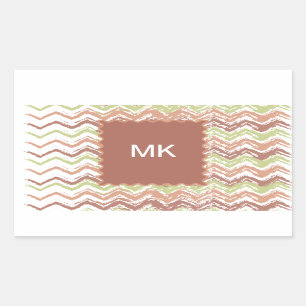 Spice Scribble Chevron ZigZag Rectangular Sticker