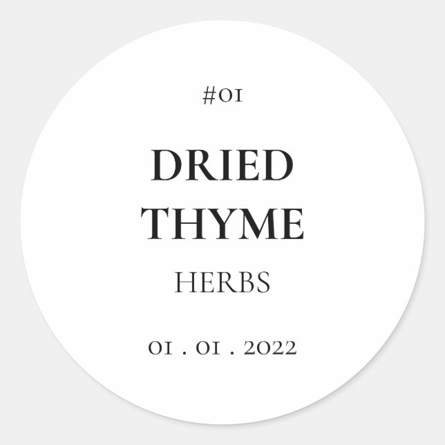 Spice Seasoning Herb Pantry Modern Label (Front)