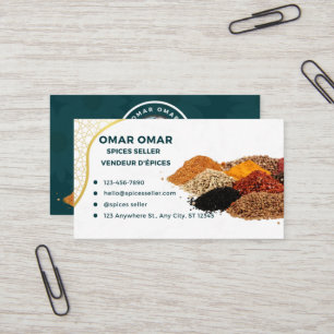 spice seller - vendeur d'épices business card