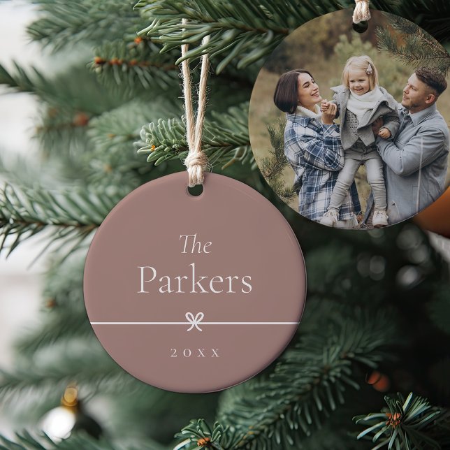 Spice | Simple Minimal Bow Photo Ceramic Ornament (Creator Uploaded)