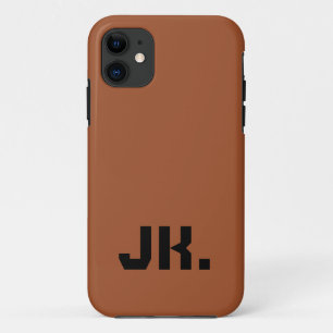 Spice Solid Colour   Minimal Initial  iPhone 11 Case