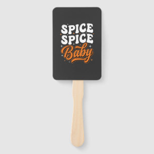 Spice Spice Baby Halloween Retro Typography Design Hand Fan